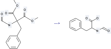The Phenylalanine, N-formyl- can be obtained by Benzyl-formylamino-malonic acid dimethyl ester.
